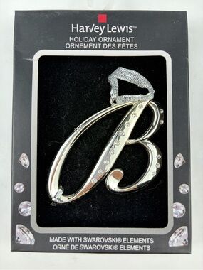 Harvey Lewis Letter "B" Christmas Ornament Swarovski Elements 2.5 in